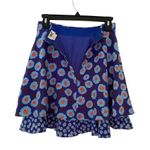 Kate Spade  Tangier Blue Floral Double Layer Silk Skirt Tiered 2 EUC Dressy Mini Photo 6