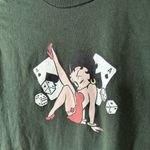 Betty Boop  Green Cotton “Feeling Aces” Graphic T-Shirt Size M Photo 2