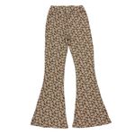 belle du jour  Flared Pants Medium Brown Floral Vintage Soft Knit Photo 3
