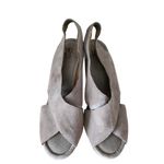 MRKT . Trey Suede Crisscross Strap High Heels Taupe Beige Size 9.5 New FLAW Photo 5