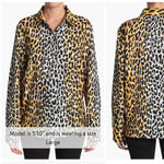 St. John Collection NEW Satin Back Leopard Print Shirt Size Small Photo 1