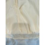 Garnet Hill Long Sleeve Deep V-Neck Collar Blouse Silk Cream Women's Size 10 Photo 4