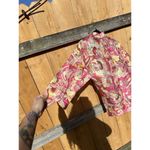 Notations  Women's Pink Floral‎ Half Sleeve Semi  Sheer Button Shirt Top Size L Photo 8