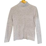 Magaschoni  Cashmere Turtleneck Sweater Gray Medium PETITE Soft Warm Rolled Hem Photo 0