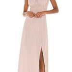 The Jetset Diaries NWT  Maya Midi Dress Khaki Stripe High Slit Womens Size S Photo 0