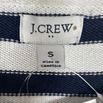NEW J Crew Size Small Cotton Cardigan Sweater Lady Jacket Knit Navy Blue Striped Photo 4