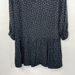 Gap Drop Waist Polka Dot Ruffled Shift Dress 3/4 sleeve Size 8 Black Photo 9