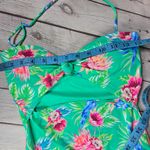 BCBG Generation Green Floral Parrot One Piece Swimsuit Women's Size S Photo 5