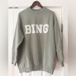 ANINE BING  Tyler Sweatshirt Satin Bing in Sage Green Size Small NWOT Photo 2