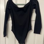 AMPERSAND AVE Black Bodysuit Scoop Neck Long Sleeves Size XL Photo 3