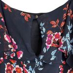 Xhilaration Xhiliration 3X Pink Blue Floral Cold Shoulder Ruffle Adj Strap Midi Dress Summer Photo 6