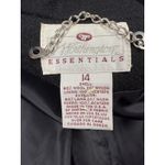 Worthington Vintage Women's Wool Blend Long Trench Top Coat  Black Size 14 Gold Photo 3