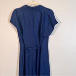 Max Studio  Navy Blue Wide Leg Jumpsuit Womens M Short Sleeve Classic Preppy Work Photo 5