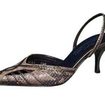 Donald Pliner Hand Painted Cobra Leather Shoe New Pointy Toe Sling Back $265 NWT White Size 5 Photo 0