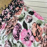 Jane and Delancey Jane and Delancey Floral Ruffle Trim Tiered High Low Tunic Blouse Pink Black Photo 5