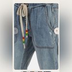 One Teaspoon  Revolve Denim Drawstring Montana Shabbies Light Wash XS Photo 3