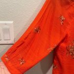 Anthropologie FIGUEROA AND FLOWER Floral Embroidered Round Neck 3/4 Sleeve Button Down Blouse Photo 2
