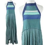 Free People Surf's Up Maxi Dress in Ocean Combo Retro 70s Bohemian Beach Small Photo 2