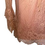 White House | Black Market  Soft Pink Sheer Lace Tie Neck Shell‎ With Tank EUC XS Photo 4