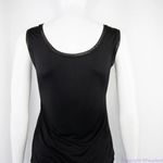 black 100%‎ silk tank top with jewelry detail Size XXS Photo 1