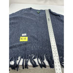Ralph Lauren Womans Jean Co Blue Knit Poncho S/M Fringe Accent Photo 5