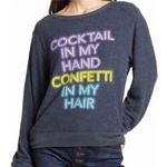 Wildfox Cocktail In My Hand Graphic Pullover Sweatshirt Photo 5
