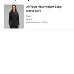 Lululemon  all yours heavy weight long sleeve size 8 black Photo 4