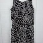 Lou & grey Black White Paisley Drop Waist Sleeveless Tank Dress Drawstring Photo 3