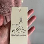 Blush Lace Appliqué Short Formal Dress Size 4 Bridesmaid Cocktail Party Gown Pink Photo 2