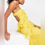 ASOS yellow ruffle midi dress Photo 3