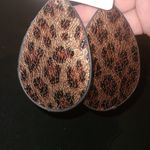 Emma Leopard Leather Earrings‎ Brown Photo 3