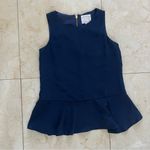 Sail To Sable  Navy Blue Peplum Top Sz Small Photo 0