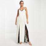 ASOS  Cami Pleated Maxi Dress with Lace Trim Size 4 Photo 3