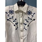 Vintage Roper Embroidered Western Shirt Floral Arrow Details Button Up Top White Size M Photo 1