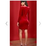 New York & Company Red Pink Short Velvet Mini Dress Size Small NEW Long Sleeve Photo 3