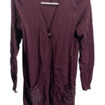 LOGO Lavish XS Purple Long Cardigan With Sequin Pockets Photo 0