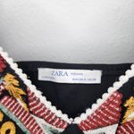 ZARA  crop top black with embroidered pattern Photo 2