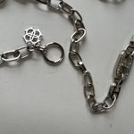Ann Taylor  Silvertone Chain Necklace 30" Crystal Rhinestone Link Layer Statement Photo 9