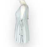 Free People  Aries Tunic Tank‎ Top Women's XS Light Blue Tie V-Neck Sleeveless Photo 3
