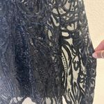 ALAMOUR The Label Mauris Black Sequin Sheer Maxi Skirt Cocktail Size XXS Photo 2