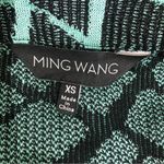 Ming Wang Black and Teal Abstract Print Acrylic Cardigan Sweater XS EUC Photo 3