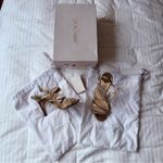 Jimmy Choo Visby Gold Heeled Strappy Sandals Women Size 37 Photo 3