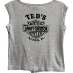 Vintage Harley Davidson Sleeveless Square Neck Snap Button Tank Top Graphic MED Gray Photo 2