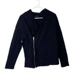 Marcellamoda 100% Virgin Wool Asymmetrical Zip Jacket Black Size XS Photo 0