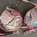 Victoria's Secret  34A RARE Bombshell Halter Bikini Top  paisley Multicolor Print Photo 2