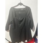 Eloquii  Black Square Neck 3/4 Sleeve Peplum Top Women's Plus Size NEW Photo 2