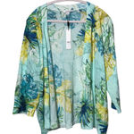 Chico's NWT CHICO’S Aqua Lemon Spray Cardigan - 3 Photo 0