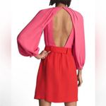 Reiss  NEW Valentina color clash color block mini Dress pink red size 2 Photo 2