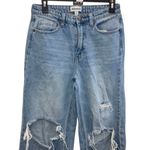 Abound  high rise light wash wide leg distressed raw hem jeans size 28 #724 Photo 2