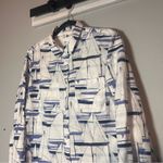 Charter Club  Button Up Shirt Linen Cotton White Sailboats Nautical Size XL Photo 2